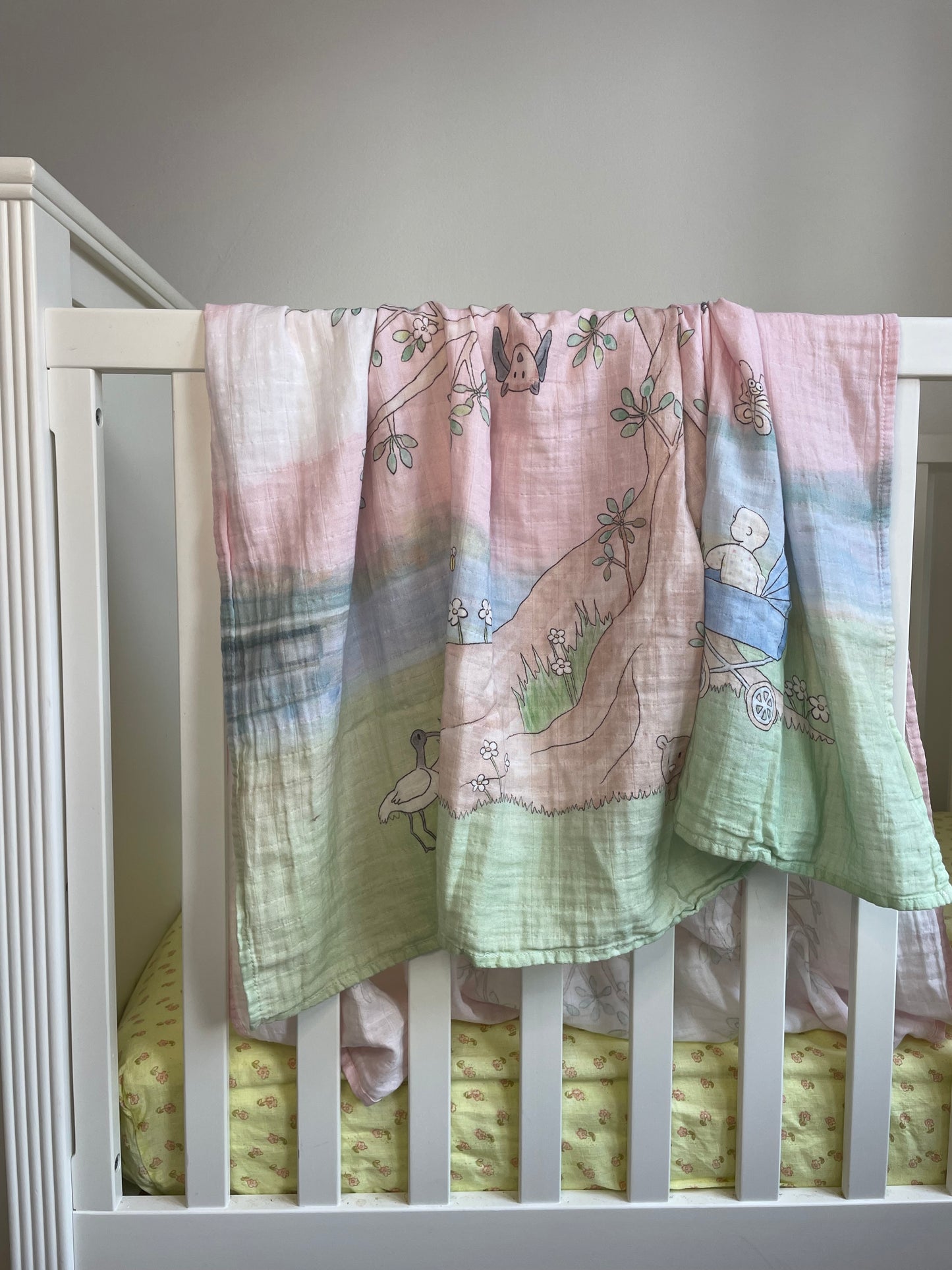 Organic Cotton Swaddle Pink Tree