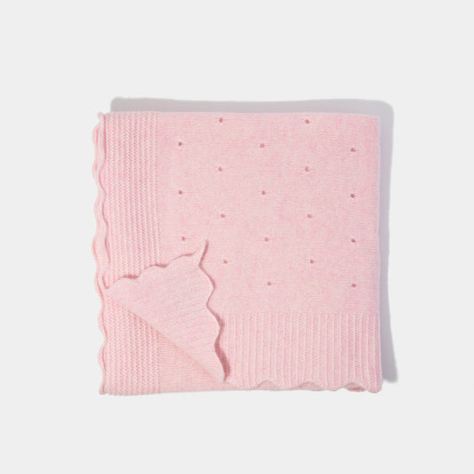Cashmere Pointelle Knit Blanket Ballet Pink