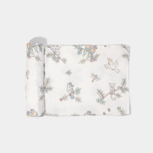 Organic Cotton Swaddle Baby Animals